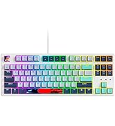 iTastatur 75 Percent Mechanical Gaming Keyboard, 87 Keys RGB Backlit Wired Keyboard TKL Compact K...