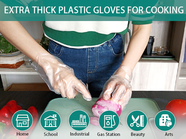 Extra Thick Plastic Gloves for Cooking