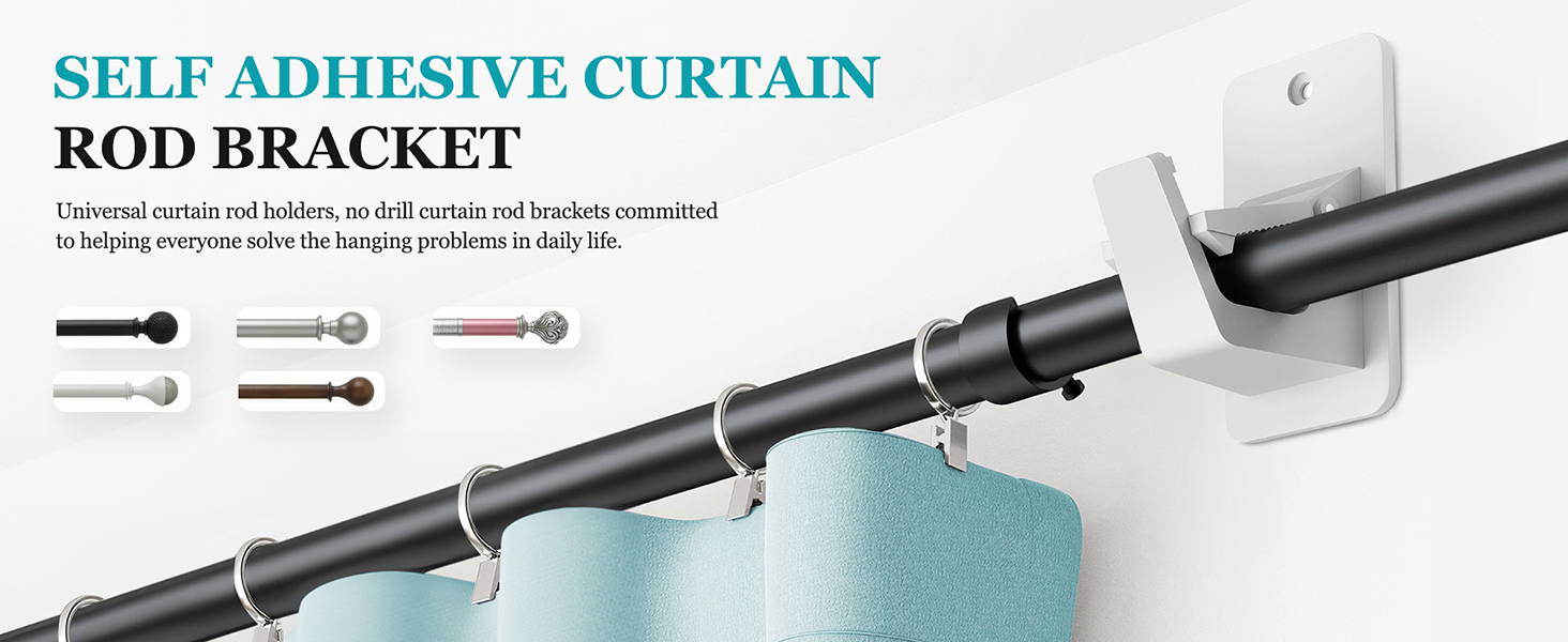 SELF ADHESIVE CURTAIN ROD BRACKET