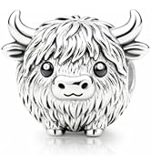 BSFJTY S925 Sterling Silve Highland Cow Charms Fit Women Bracelets and Necklaces Animals Beads Da...