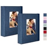 Cherrich Small Photo Album 5x7, Pack of 2 Linen Picture Book, Each Mini 26-Page Album Holds 52 Ph...