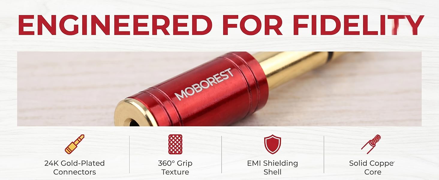 3.5mm to 1/4'' Stereo Audio Adapter, 3.5mm to 1/4'' (6.35mm) Headphone Adapter