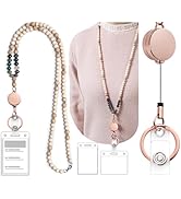Lanyards for Id Badges for Women, Cute Teacher Lanyard with ID Holder and Retractable Badge Reel ...