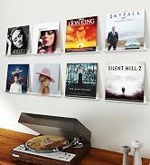 Gotega 8 Pack Vinyl Record Shelf Wall Mount, 12 inch Album Record Holder Display, Clear Acrylic F...