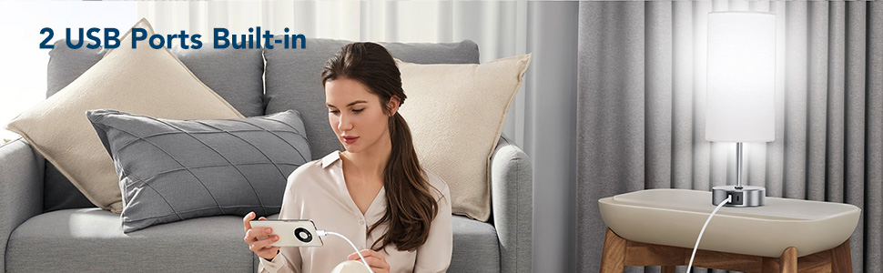 touch table lamp with usb ports