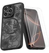 XIZYO Magnetic Case for iPhone 16 Pro Max Floral Cute Case Flower Aesthetic [Compatible with Mags...
