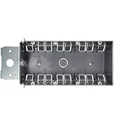 4-Gang Adjustable Electrical Box for New Construction – Heavy-Duty Grey PVC Switch & Outlet Box w...