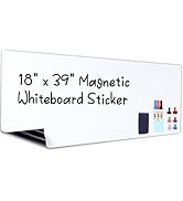 HAMIGAR Magnetic Whiteboard Contact Paper 18" x 39" Dry Erase White Board Sticker for Wall Stick ...