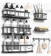 YASONIC Shower Caddy Adhesive, 100% Rustproof Shower Organizer with Soap Holder, 6 Pack Large Cap...
