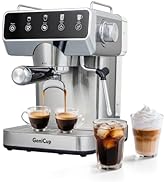 GeniCup Expresso Coffee Machines with Touchscreen 20 Bar Professional Espresso Maker with Milk Fr...