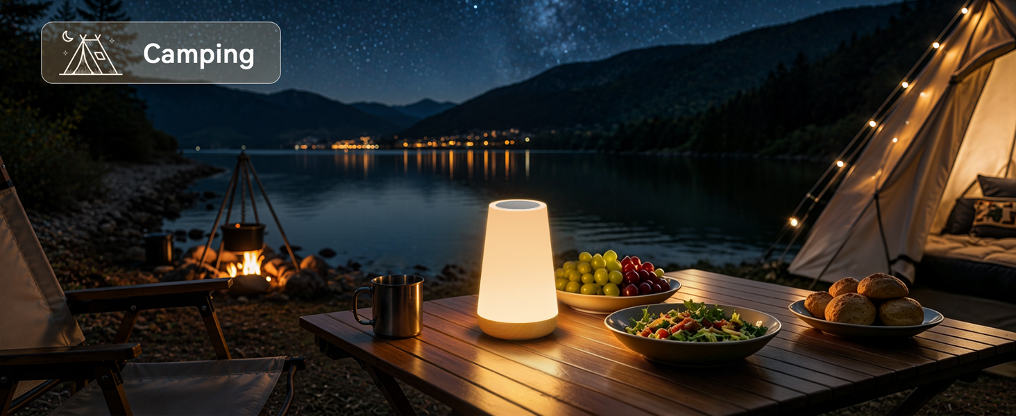 Portable LED night light for outdoor, soft warm light for dinner, lightweight travel companion