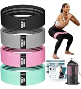 Resistance Bands for Working Out with Guide, 4 Workout Bands for Women & Men, Fabric Exercise Ban...