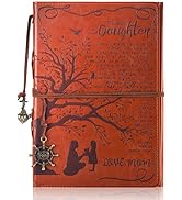 To My Daughter Gift from Mom Leather Writing Journal with Inspirational Quotes - Gifts for Daught...