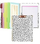 Ospelelf Clipboard Folio with Notepad for Letter Size, Clipboard Folder with Storage, 5 Folders w...