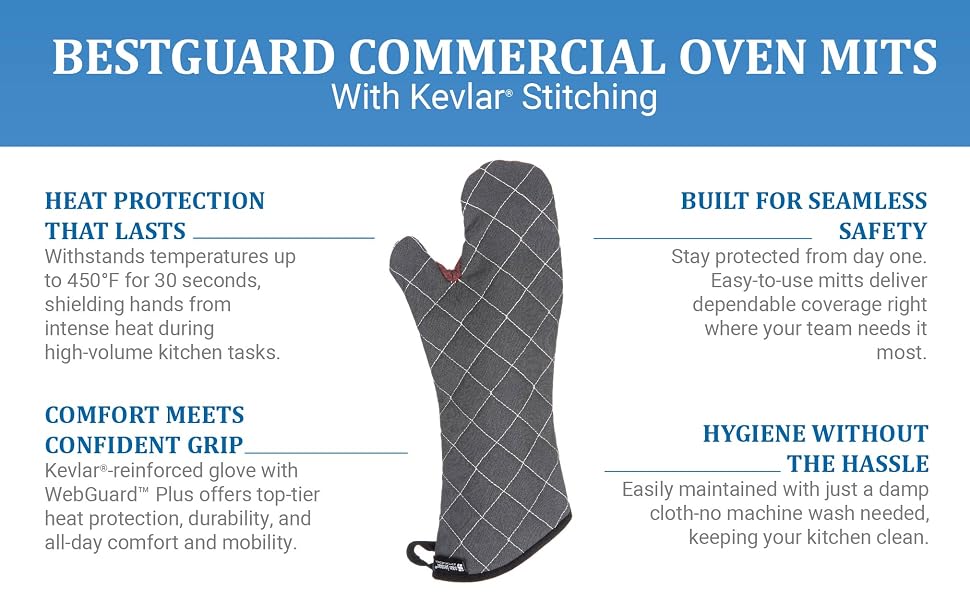 SAN JAMAR 800FG17-BK - Oven Mits - Description