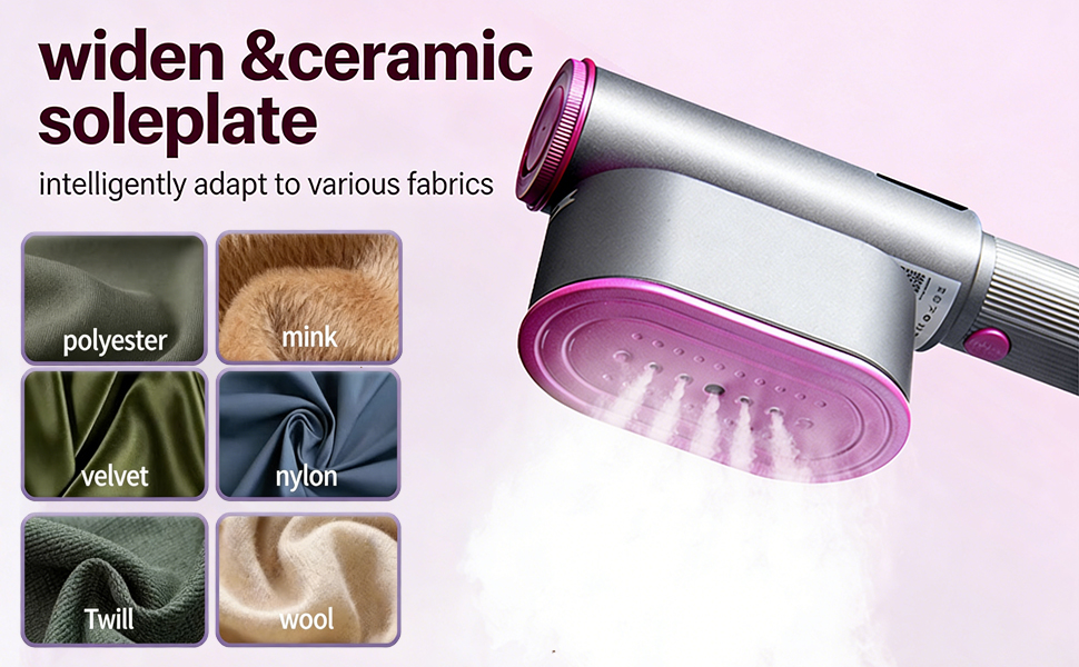 widen ceramic soleplate,intelligently adapt to various fabrics