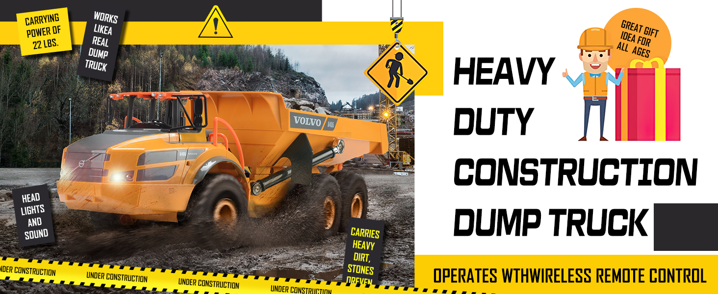 remote control toys contruction toys rc dump truck for kids boys toys age 6-8
