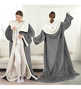 ESTINGO Wearable Electric Throw Heated Blanket with Foot Pocket, Heated Electric Blanket with Sle...