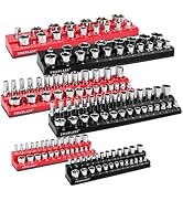 SWANLAKE GARDEN TOOLS Magnetic Socket Organizer Set, 6PCS Magnetic Socket Holder, 1/4"", 3/8"", 1...