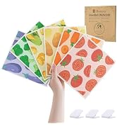 Homaxy Swedish Dishcloths for Kitchen, 6 Pack Vegetable Reusable Paper Towels with Clips, Absorbe...