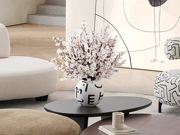 white artificial flowers