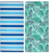 2 Pack Microfiber Beach Towel, Oversized Microfiber Pool Towel 75”x 35”, Sand-Free Beach Towel, Q...