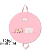 30 inch Pancake platter tutu bag outer zipped pocket cotton candy pink toddler ballet bag