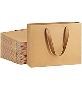 Paper Bags 10.6x3.1x8.3" 25Pcs BagDream Gift Bags Heavy Duty Kraft Brown Paper Bags with Soft Clo...