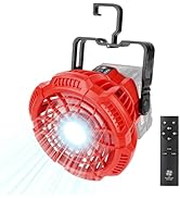 GRVODFRTA Portable Camping Fan with LED Lantern Compatible wtih Milwaukee 18V M18 Battery Operate...
