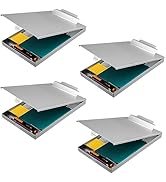 ZCZN Aluminum Clipboard with Storage, 4 Pack Recycled Metal Clipboard Box, Form Holder, Suitable ...