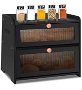 Gifhomfix Bread Box for Kitchen Countertop, Bread Storage Container for Homemade Bread, Double La...