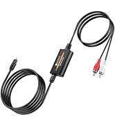 Neoteck 192kHz DAC Converter 5.9ft/1.8m Optical to RCA Cable SPDIF to RCA Digital to Analog Conve...