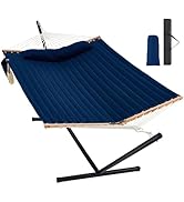 Homgava Two Person Hammock with Stand for Outside Heavy Duty, Outdoor Patio Hammock with Portable...