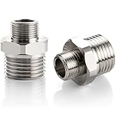 1/2 to 3/8 Reducer Faucet Adapter - Compression Brass Pipe Fitting, 3/8 Male to 1/2 Male Supply L...