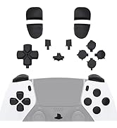 eXtremeRate Replacement Full Set Buttons Compatible with ps5 Edge Controller, Black D-pad Share O...
