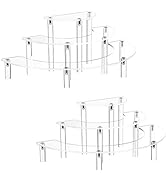 YestBuy 2 Pack Acrylic Risers Display Stand For Pop Figure, 3 Tier Clear Acrylic cupcake stand, H...