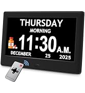 7'' Dementia Clock For Seniors, Large Display Digital Clock With Date, Time, Day Of Week for Elde...