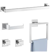 5 Pieces Towel Bar Set Brushed Nickel Bathroom Hardware Accessories Set Include Towel Rack TP Hol...