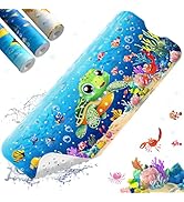 XIYUNTE Baby Bath Mat for Tub Non Slip Kids Bath Mat - 40''x16'' Extra Long Cartoon Turtle Baby B...