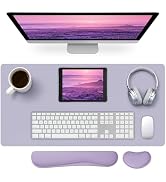 Meetcolor Mouse and Keyboard Pad, 3-in-1 Desk Mat Set, Wrist Rest for Computer Keyboard, Ergonomi...