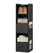 YOUDENOVA Hanging Closet Organizer, 5 Tier Hanging Closet Shelves with Drawers and 6 Side Pockets...