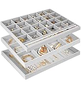 ProCase 3 Stackable Jewelry Trays Organizer Set for Drawers, Jewellery Drawer Insert Divider Jewe...
