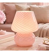 ULAROOM Dorm USB Plug-in Mushroom Lamp Small Bedside Table Lamp with 3 Temperature LED Bulb, Free...