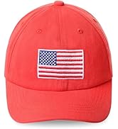 ACTLATI Kids Baseball Cap American Flag Hat for Toddler Boys Girls Cute Embroidered Cotton USA Fl...