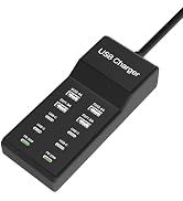 sccvee USB C Charger Station,10 Ports USB C Charger Dock Desktop 100W Multi Port USB Charger Comp...