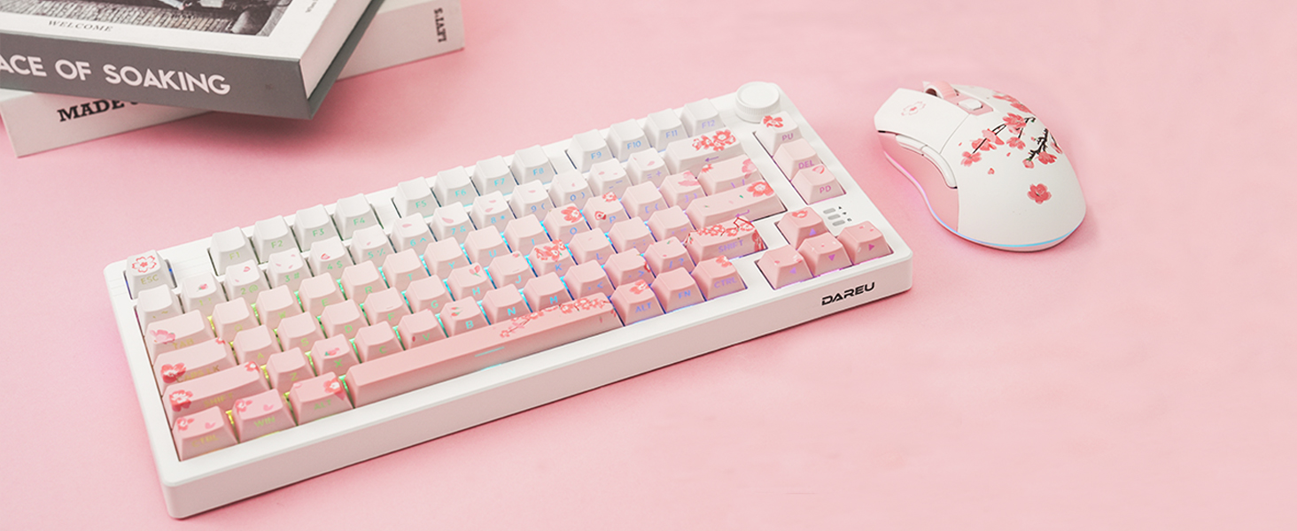 pink keyboard and mouse combe