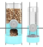Yummy Sam Hanging Cage Automatic Small Pet Food Bowl Water Bottle Dispenser, Detachable Auto Grav...