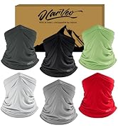 OLARVEO 6 Pack Sun Cooling Neck Gaiter Face Mask UV Scarf Breathable Bandana for Men/Women