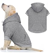 Dog Hoodie Dog Sweaters for Large Dogs Pet Sweater Solid Soft Brushed Fleece Pet Clothes Hoodie S...
