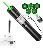 IVVTRYI Long Range High Power Tactical Green Beam Flashlight Laser Pointer rechargeableUSB Laser ...